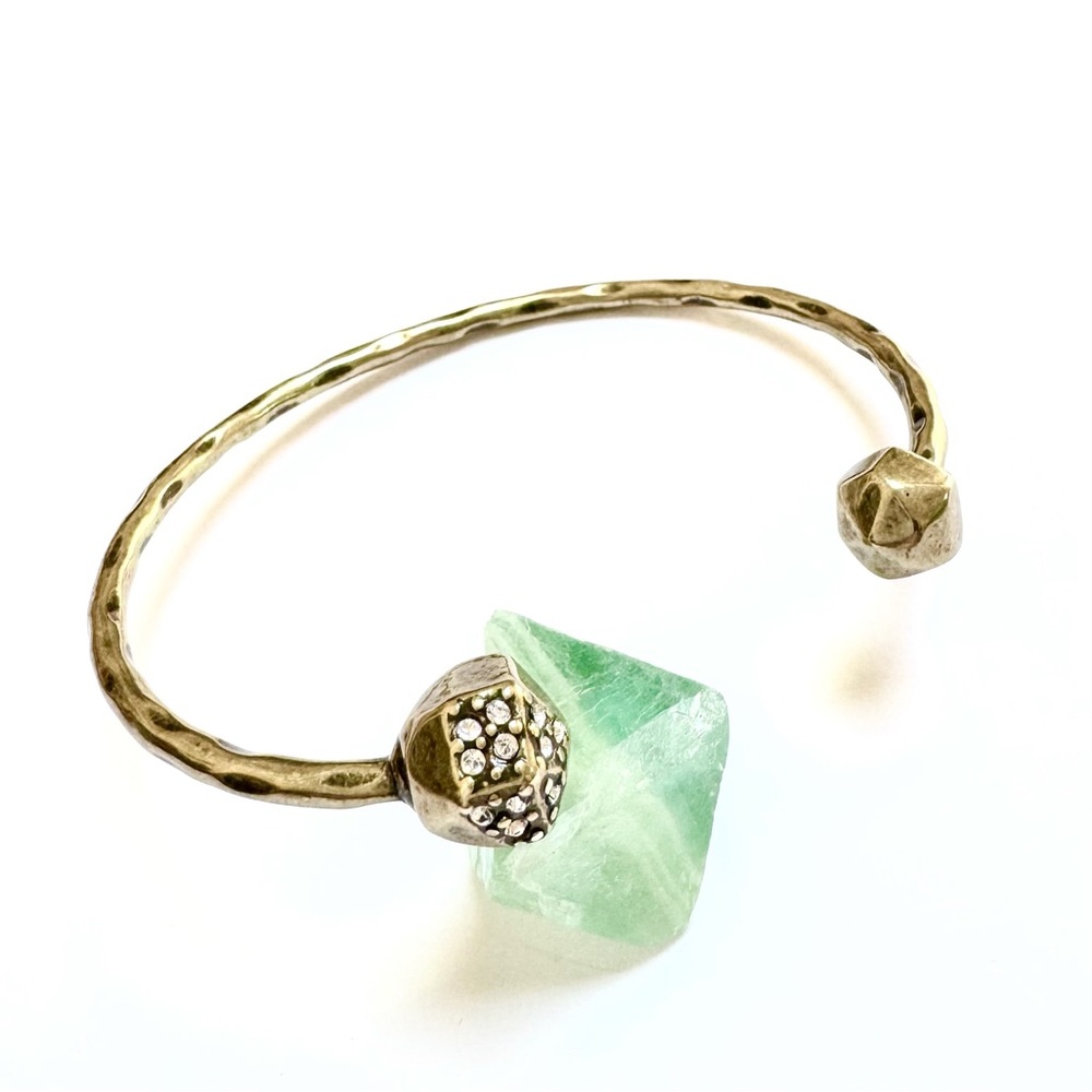 SILPADA Cuff Bracelet Dot Crystal Brass KRB0079 V.GOOD CONDITION